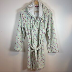 Pretty Little LAUR DIY Kids Hooded Dinosaur Housecoat, Size Large, Mint Green